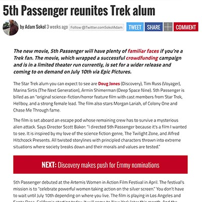 5th Passenger reunites Trek alum